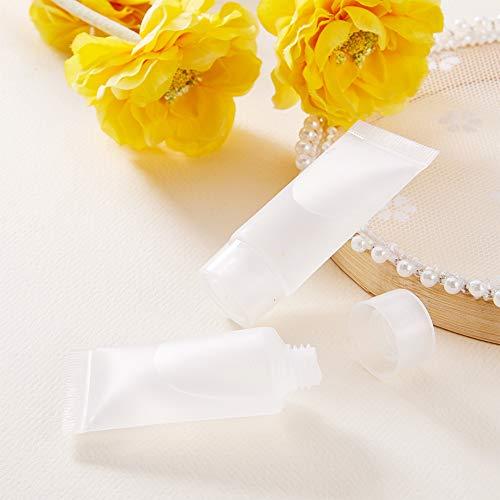 BENECREAT BENECREAT 30 Pack 0.5oz Clear Empty Tubes with Plastic Syringes Clear Squeezable Cosmetic Containers Refillable Plastic Tubes for Shampoo Facial Cleanser Makeup Sample