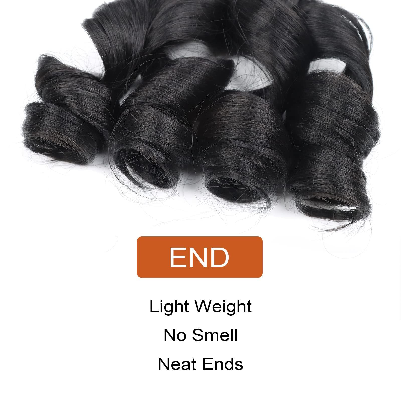 Lianzi French Curly Braiding Hair 12 Inch 8 Packs Curly Braiding Hair Pre Stretched French Curls Braiding Hair French Curl Crochet Braids Spiral Curl Braiding Hair Extensions(12 Inch/Pack of 8, 1B)
