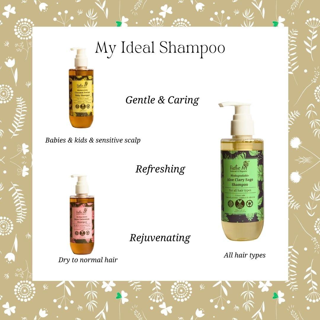 Rustic Art Rustic Art Biodegradable Shampoo | SLS & Paraben Free (Aloe Clary Sage Shampoo)