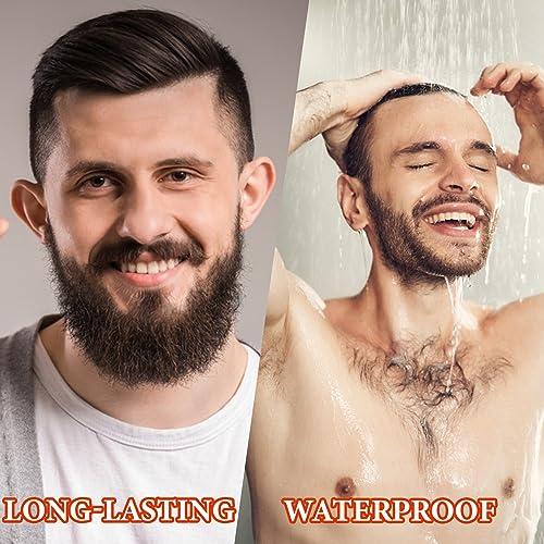 DuoZeng Beard Pencil Filler for Men,Beard Pen Filler Long Lasting Coverage Waterproof & Natural Finish Beard Filling Pen with Brush,Barber Styling Pencil - Fill, Shape & Define Perfect Beard(Black)