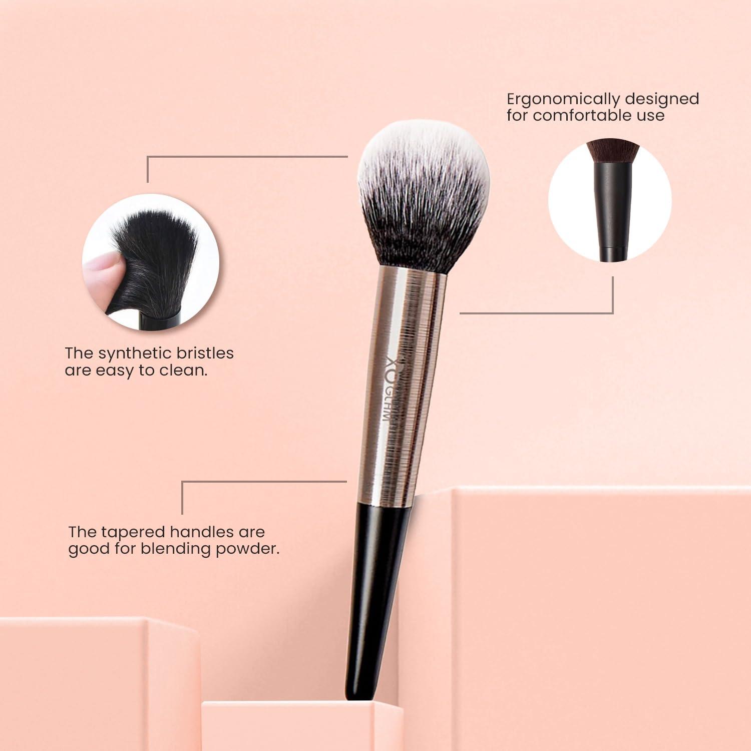 XO Glam XO Glam 12Pcs Classic XO Black Makeup Brush Set Premium Synthetic Blending Powder Concealer Contour Eyeliner Shader Eyeshadow Smudge Foundation Highlighter Make Up Brush Kit