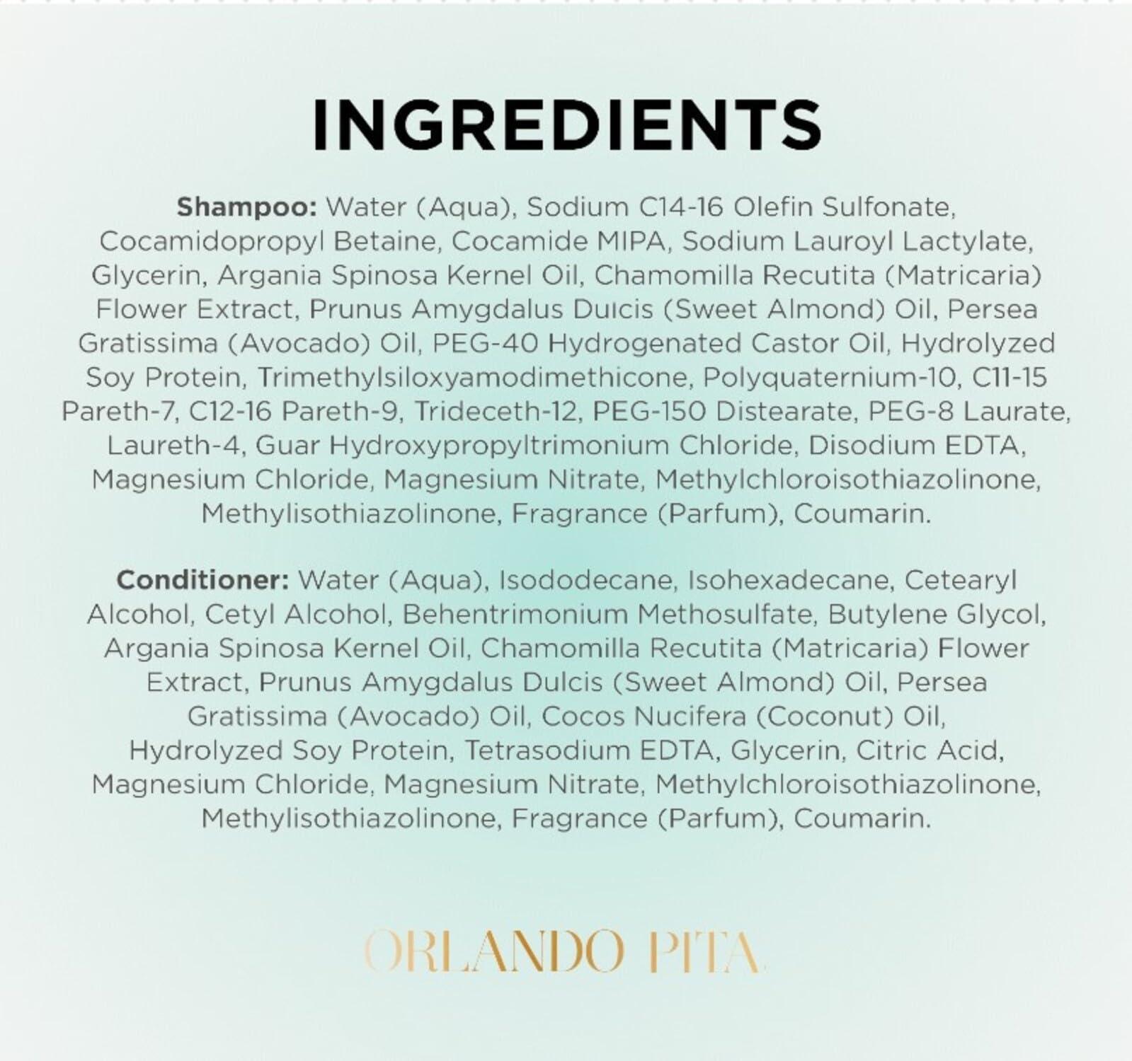 ORLANDO PITA PLAY ORLANDO PITA Argan Oil Shampoo and Conditioner Set, 27 Fl Oz Value Pack- Premium Nourishing Hair Care for Men & Women - Professional Moisturizing, Anti Frizz, Hydrating Solution for Dry, Damaged Hair