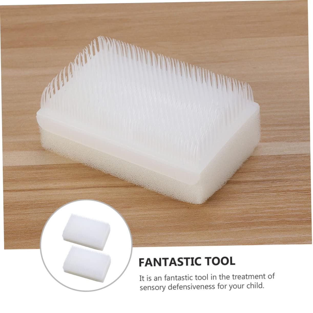 CRILSTYLEO CRILSTYLEO 2pcs Brush Wilbarger Corn Brush Wilbarger Brush Items Defensiveness Hook Hand Scrub Brushes Sensory Brushes Gadgets Method Brush Soft Bristle Nail Brush Vest Plastic White