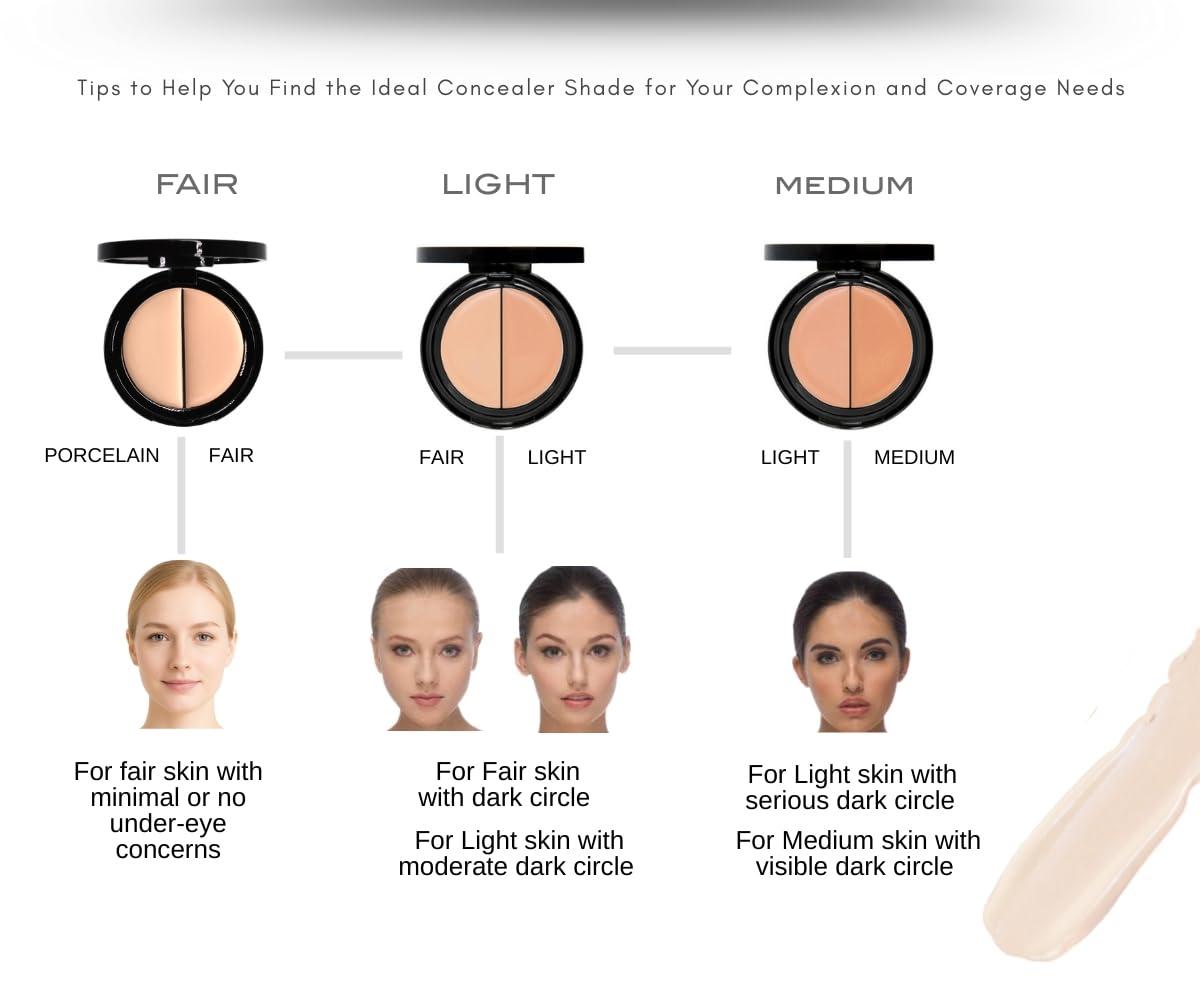 EVE PEARL EVE PEARL Dual Salmon Concealer Full Coverage Under Eye Concealer Smooth Skin Treatment Brighten Makeup Hydrate Skincare (Tan)
