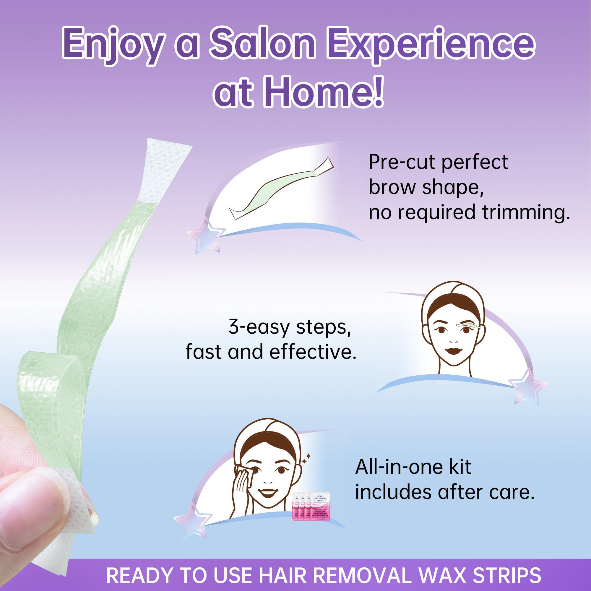 LAWINK Eyebrow Wax Strips Kit Facial Wax Strips for Hair Removal 24 Strips 4 Calming Oil Wipes Mouth waxing wax Eyebrow hair removal Facial Hair Removal for Women LAWINK (Eyebrow)