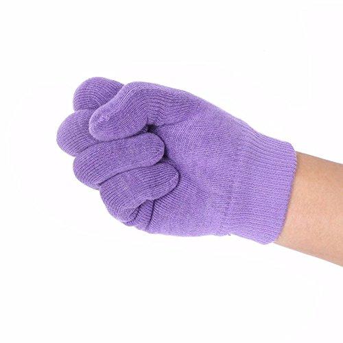 AnHua AnHua 1 Pair Gel SPA Moisturizing Gloves Soft Cotton Moisturizing Whitening Exfoliating Foot Mask Smooth Skin Care Dry Treatment (Purple)
