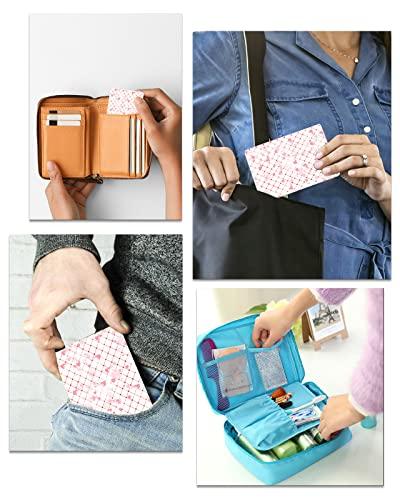 Carosoffe Carosoffe Valentine's Day Small Compact Mirror for Purse, Pink Ombre Love Hearts Red Diamond Grid Travel Makeup Mirror for Women Men, Rectangular Handheld Compact Pocket Mirror 2 PCS