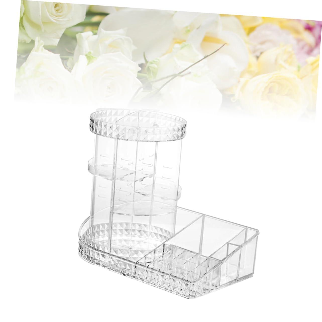NOLITOY NOLITOY Makeup Display Rack Jewelry Display Case Cosmetic Display Cases Bathroom Storage Shelf Rotating Display Stand Drawer Organizer for Makeup Cosmetic Pad Case Makeup Container