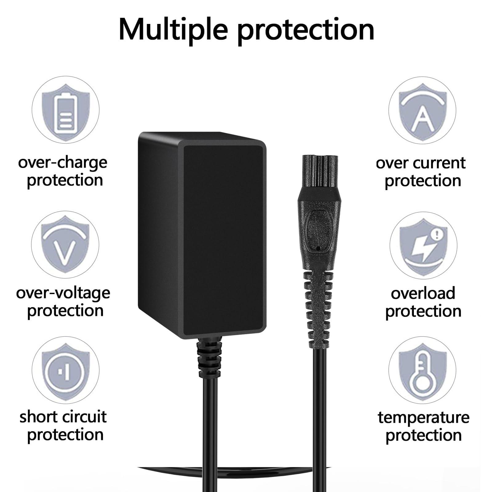 Jewaytec Charger for Philips-Norelco-HQ8505 Norelco 7000 5000 3000 9000 Series Electric Shaver Razor, Aquatec, Arcitec, Multigroom Beard Trimmer & More 15V AC Adapter Power-Supply Cord by Jewaytec