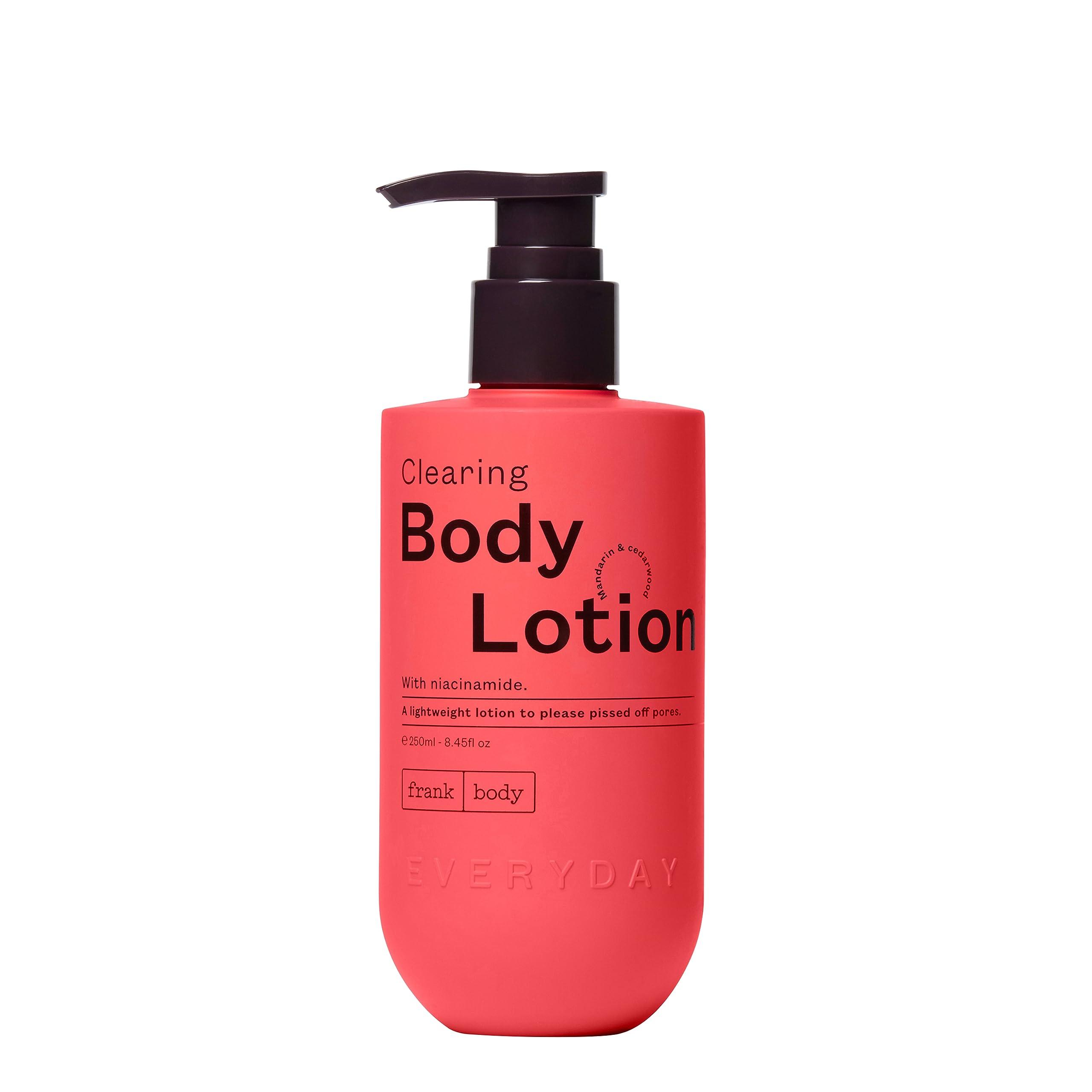 frank body frank body Clearing Body Wash & Body Lotion Bundle | Vegan & Cruelty Free | Removes Stubborn Dead Skin, Excess Oil, Black & White Heads| Mandarin & Cedarwood Scent