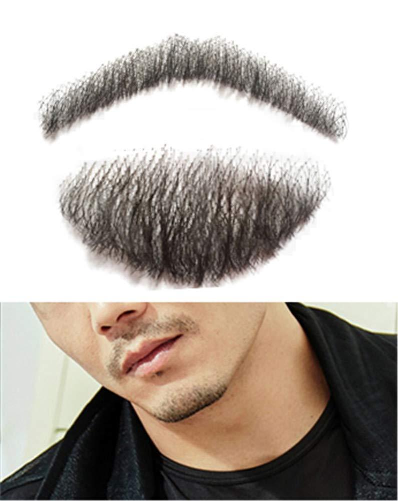 Aimeely Aimeely Mens Simulation Fake beard Human Hair Mustache Makeup Cosplay Props (3#)