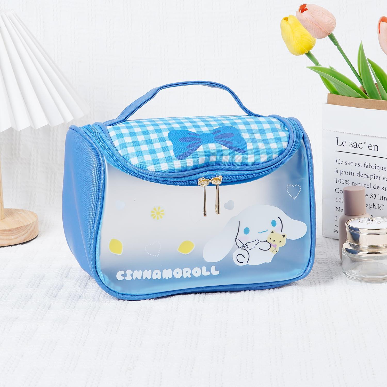 CNEISEJK CNEISEJK Kawaii Kitty Square Makeup Bag with Zipper, Kitty Cat Cosmetic Bags Pouch Bag Storage Case for Women Kitty Toiletry Bag (TMING CIN)