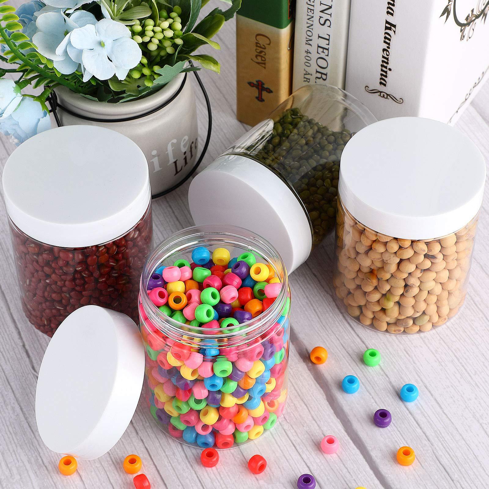 SATINIOR SATINIOR 36 Pieces Plastic Jars with Lids Round Clear Container Leak Proof Airtight Cosmetic Small Empty Jars for Lotions Ointments Travel Toiletries Creams Make up Storage(2.5 oz,White)