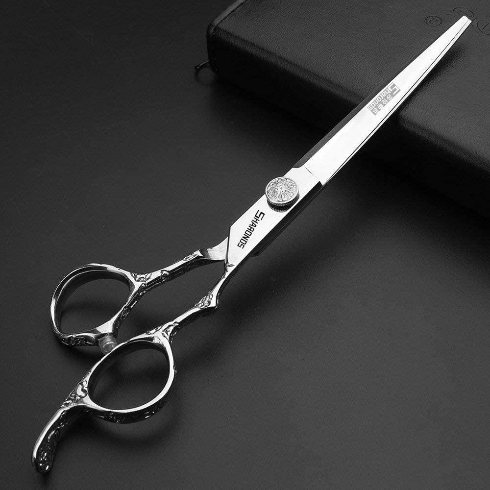 SHARONDS 6/7 Hair cutting Scissors/Hair scissors - Hairdresser Scissors Barber Scissors Razor Sharp Stainless Steel Shear (Silver) (7-inch 2pc)