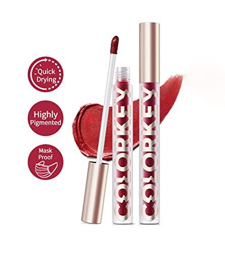 COLORKEY COLORKEY Matte Liquid Red Lipstick Lip Stain Long Lasting Waterproof Lip Gloss Soft Long Lasting Matte Lip Stain Lip Tint Lip Makeup for Girls and Women (P119)