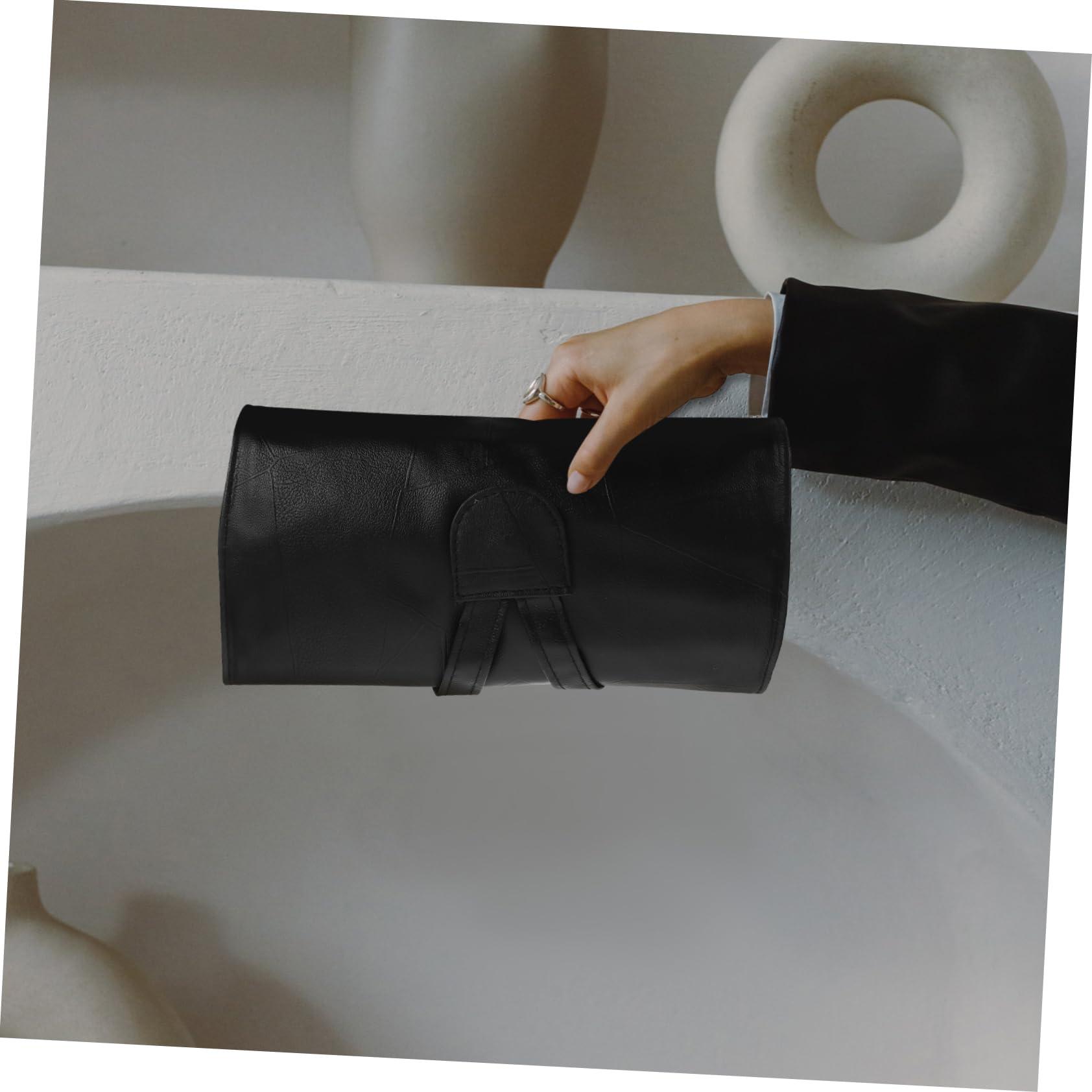 FOMIYES FOMIYES Roll up Make up Brush Case 18-piece Pu Leather Black Travel Makeup Brush Holder