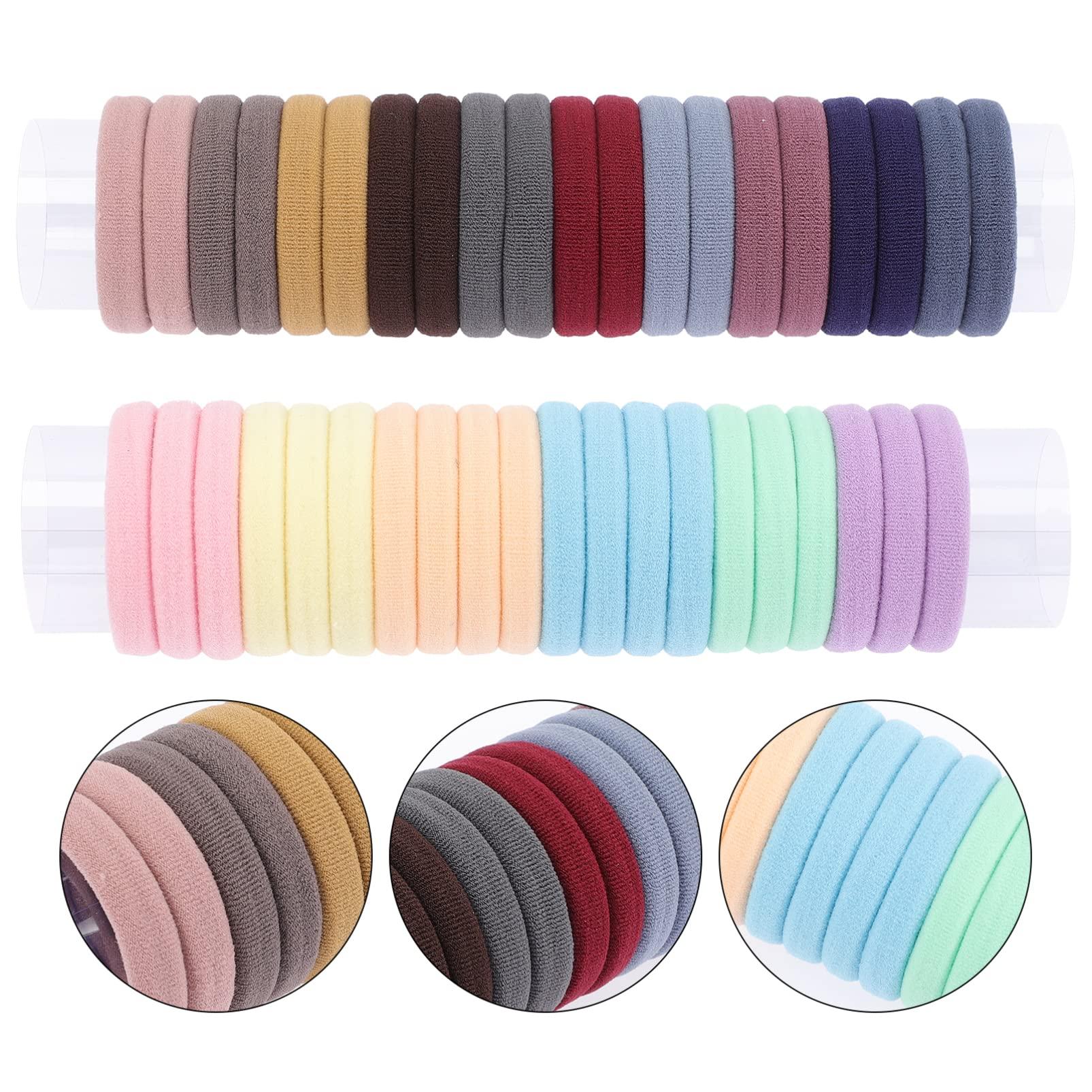 KALLORY KALLORY 80 pcs towel ring elastic hairbands small hair ties hair ropes headbands for short hair black hair scrunchies elastic hair tie black scrunchies polyester child headgear girl