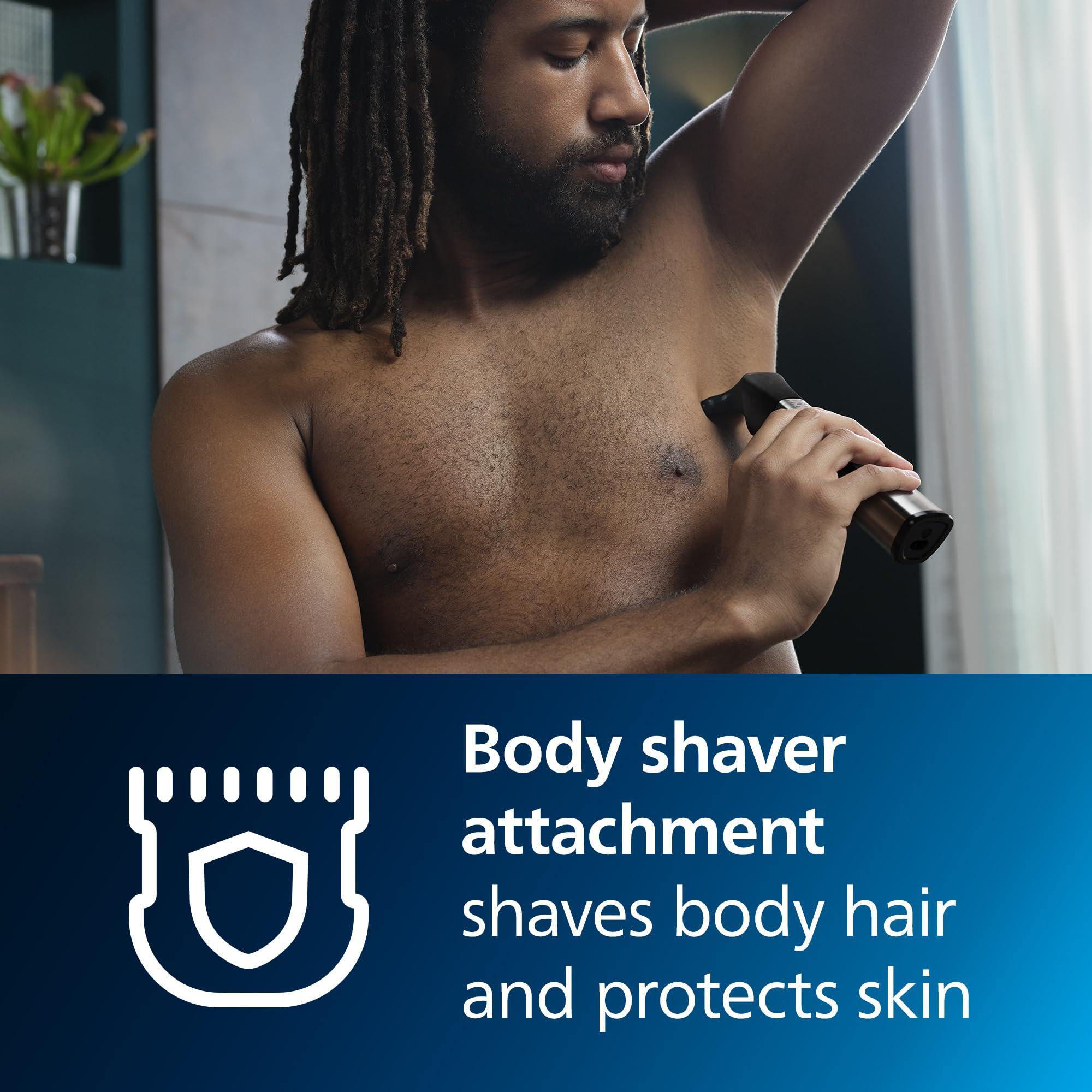 Norelco Philips Norelco Multigroom 9000 Series, All-in-One Trimmer, Beard Trimmer and Hair Clipper, 25-Piece/27-Length Men\'s Grooming Kit for Beard, Face, Nose, Ear and Body, Travel Kit, MG9522/50