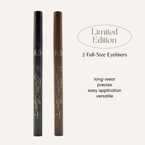 Kat Von D Kat Von D KVD Beauty Tattoo Liner Duo Waterproof Liquid Eyeliner Holiday Gift Set:: Tattoo Liner Vegan Waterproof Liquid Eyeliners in Trooper Black and Mad Max Brown