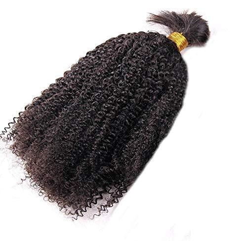 QIRUI Kinky Curly Bulk Hair For Braiding Human Hair 4B 4C Virgin Hair Bulk Micro Braids Weaving Extensions Human Hair No Weft Natural Black Bulk Braids No Attachment 100g/Bundle (16Inch Natural Color)