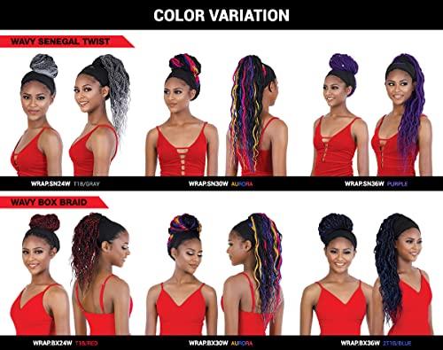 Generic Seduction Quick Wrap with Headband Wig WRAP.BX36W Box Braid Wavy 36" (RAINBOW)