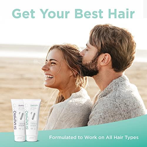 Shapiro MD Hair Growth Experts Hair Loss Shampoo and Conditioner | DHT Fighting Vegan Formula for Thinning Hair Developed by Dermatologists | Experience Healthier, Fuller & Thicker Looking Hair – Shapiro MD | 1-Month Supply