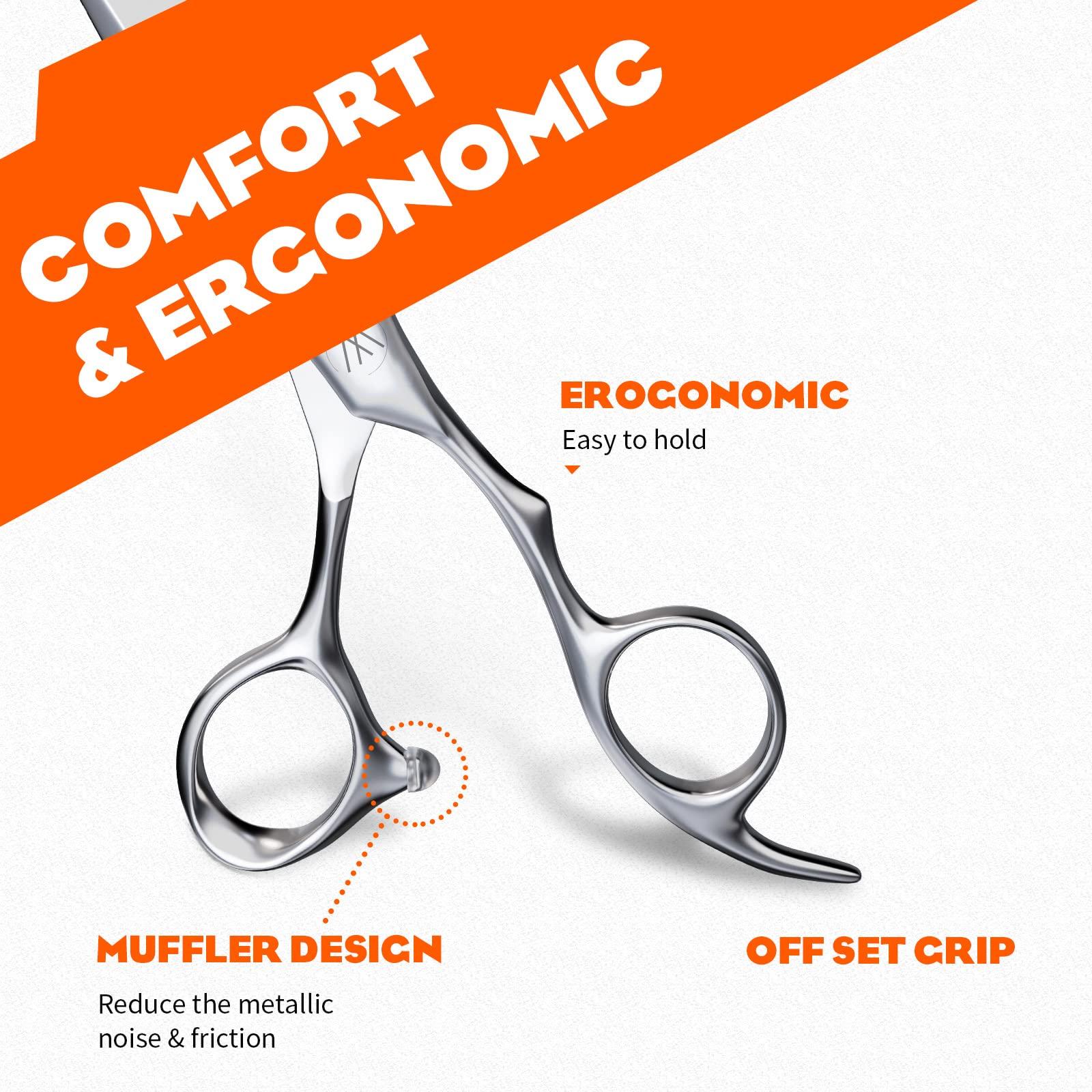 Sirabe Sirabe HIGH-END Professional Hair Cutting Scissors Shears - Ultra Sharp Blades for Precise Cutting - Barber Shears Haircut Scissors 440C Stainless Steel for Salon Hairstyling & Home Hairdressing