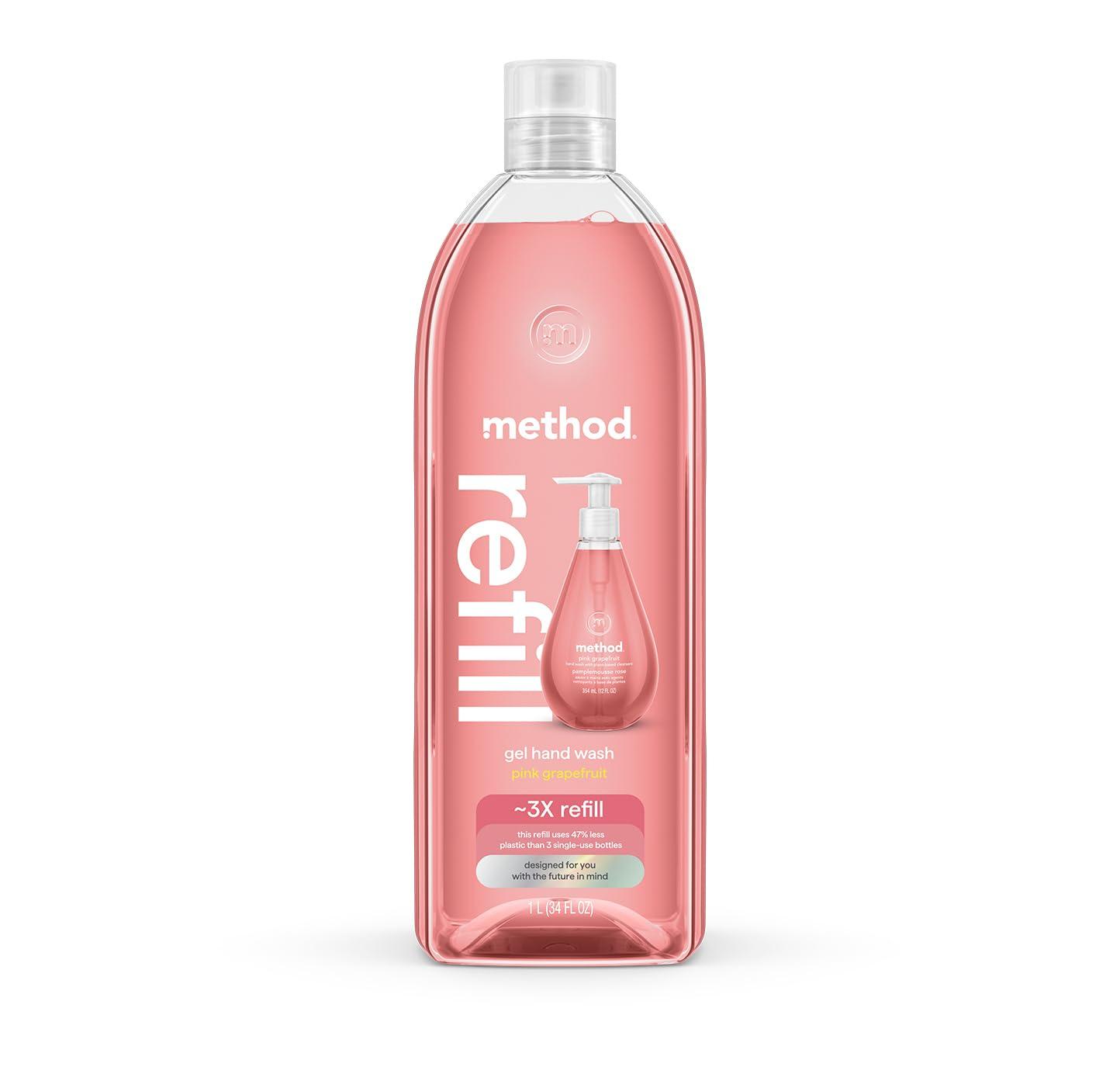 Method Method Gel Hand Soap, Refill, Pink Grapefruit, 34 Ounce, 1 pack (Packaging May Vary)