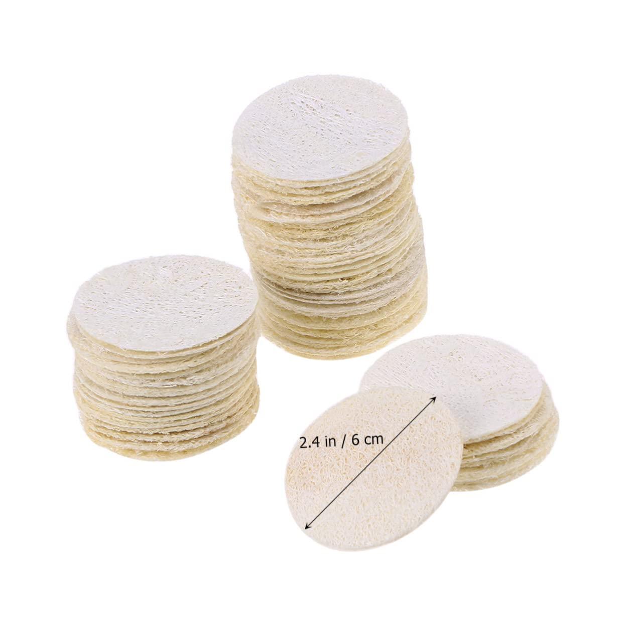 Angoily Angoily 500 Pcs Face Scrubbers Natural Loofah Pad Exfoliating Loofah Pads Face Loofah Dish Sponge Loofah Exfoliating Face Pads Natural Loofah Sponge Mini Loofah Pad Take a Bath