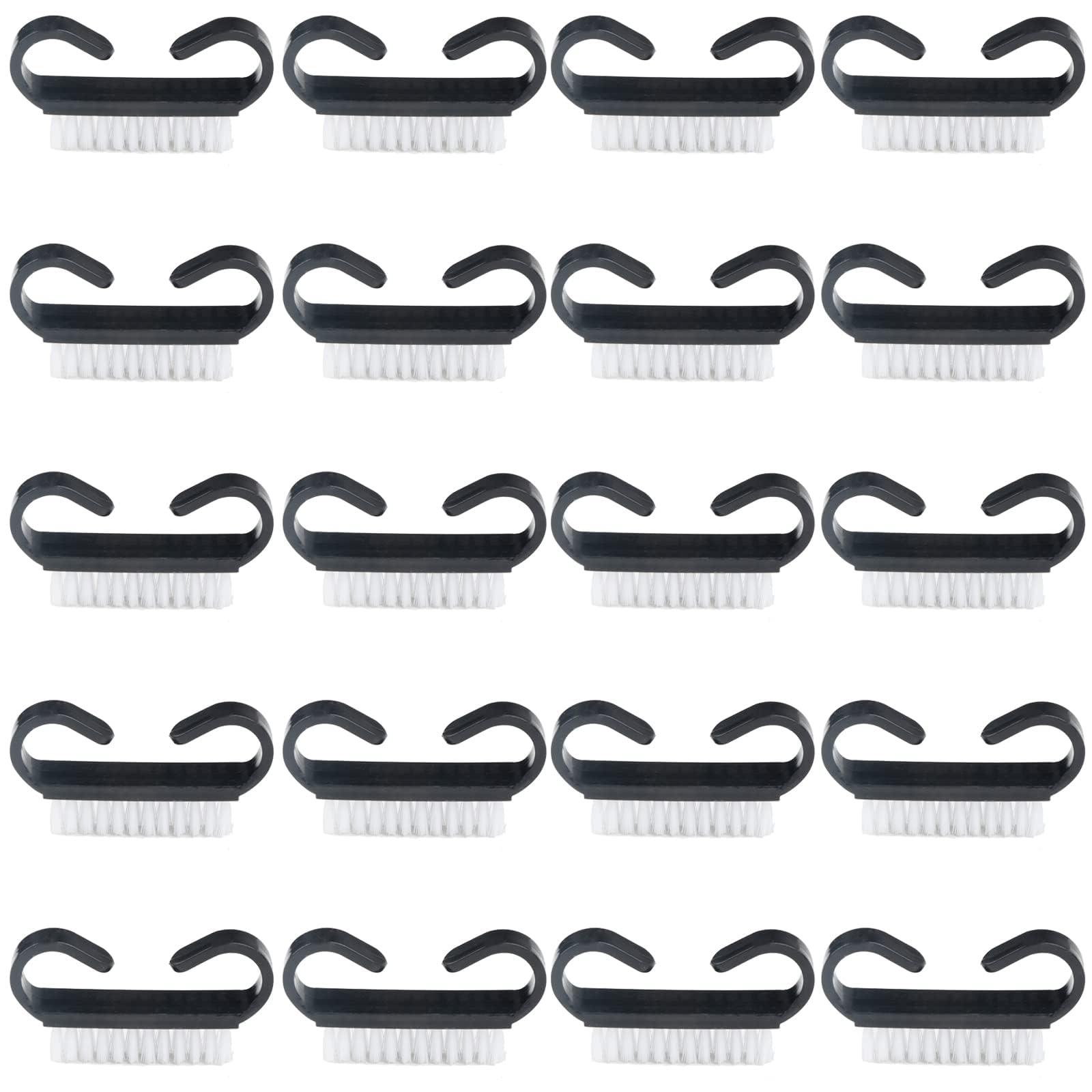 Suxgumoe Nail Brush,20 Pieces Black Handle Nail Cleaning Brushes Fingernail Brushes Hand Wash Brush for Toes and Nails Cleaning