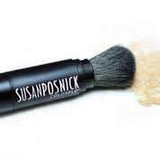 Susan Posnick SUSAN POSNICK, COLORFLO: Natural Makeup, Vegan, Cruelty Free, Mineral Powder Foundation & Sun Protection Brush (M12/Chestnut) Refillable - USA