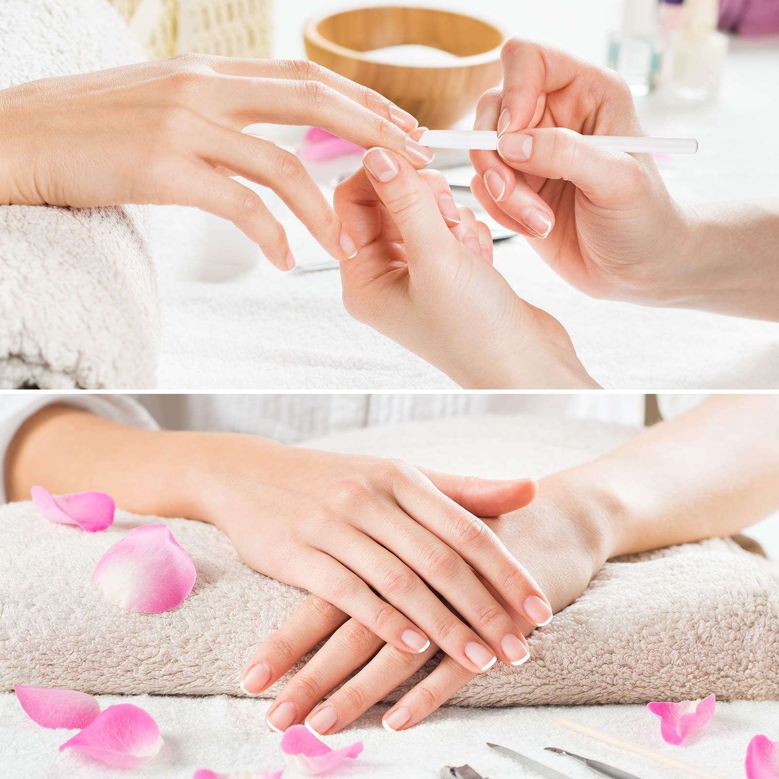 Maitys 8 Pieces White Pencil Under Nail 2-in-1 Nail Whitening Pencils French White manicure Pencils with Cuticle Pusher for DIY French Art Manicure Supplies