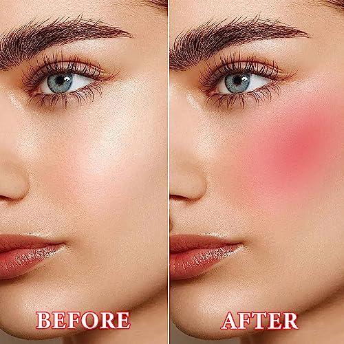 DuoZeng DuoZeng Cream Blush Stick with Brush,Double Head Blush Sticks for Cheeks Waterproof Cream Blush Makeup Stick Long Wearing Multi-Stick Blush for Lips,Cheeks & Eyes (#02 Rose Pink)