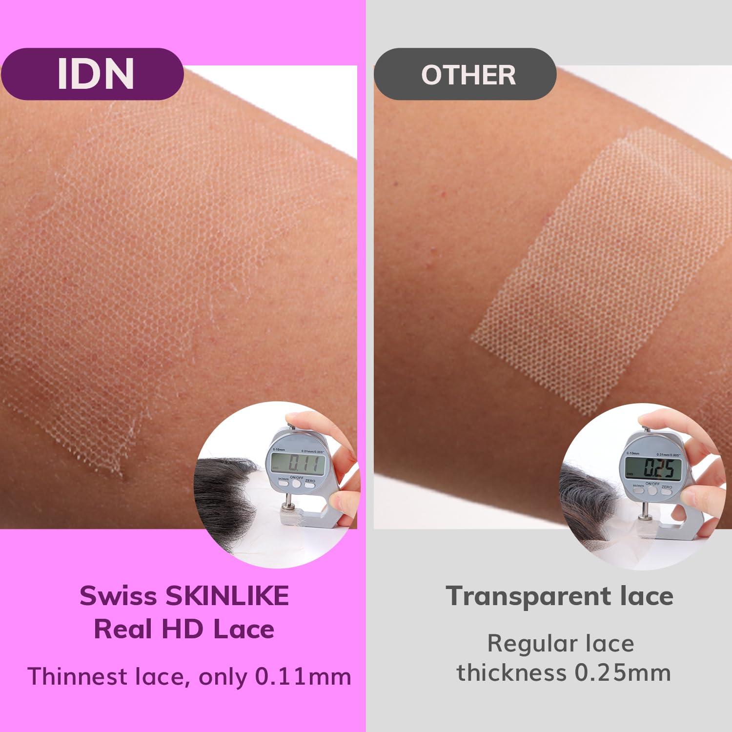 IDN BEAUTY IDN BEAUTY SKINLIKE REAL HD 13x6 Lace Frontal 14 Inch Body Wave Closure Bleached Single Knots HD Frontal Skinlike Ultra-thin Frontal HD Lace Closure Virgin Human Hair 0.1 mm Pre Plucked Hairline