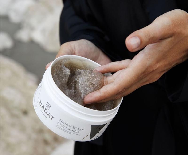 HADAT Cosmetics HADAT HAIR & SCALP MUD SCRUB 10.14 Fl. Oz. (300 ml) for Deep Cleansing and Removal of Impurities and Dead Cells From the Scalp. Dead Sea Mud Scrub for Hair Peeling