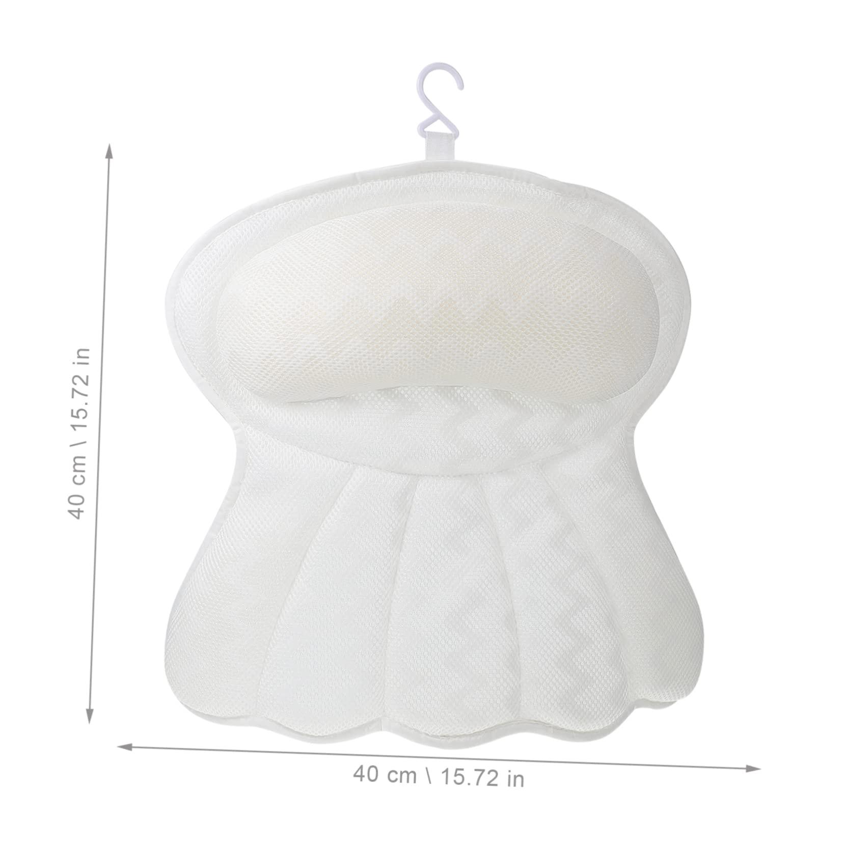 Healeved Healeved 1pc 3D Bathtub Pillow Bath Spa Bath Headrest Pillow Shower Neck Pillows Bath Head Cushion Relaxing Spa Suction Bathtub Pillow Fishtail 100% Polyester Fiber Bath Products White, 40X36CM