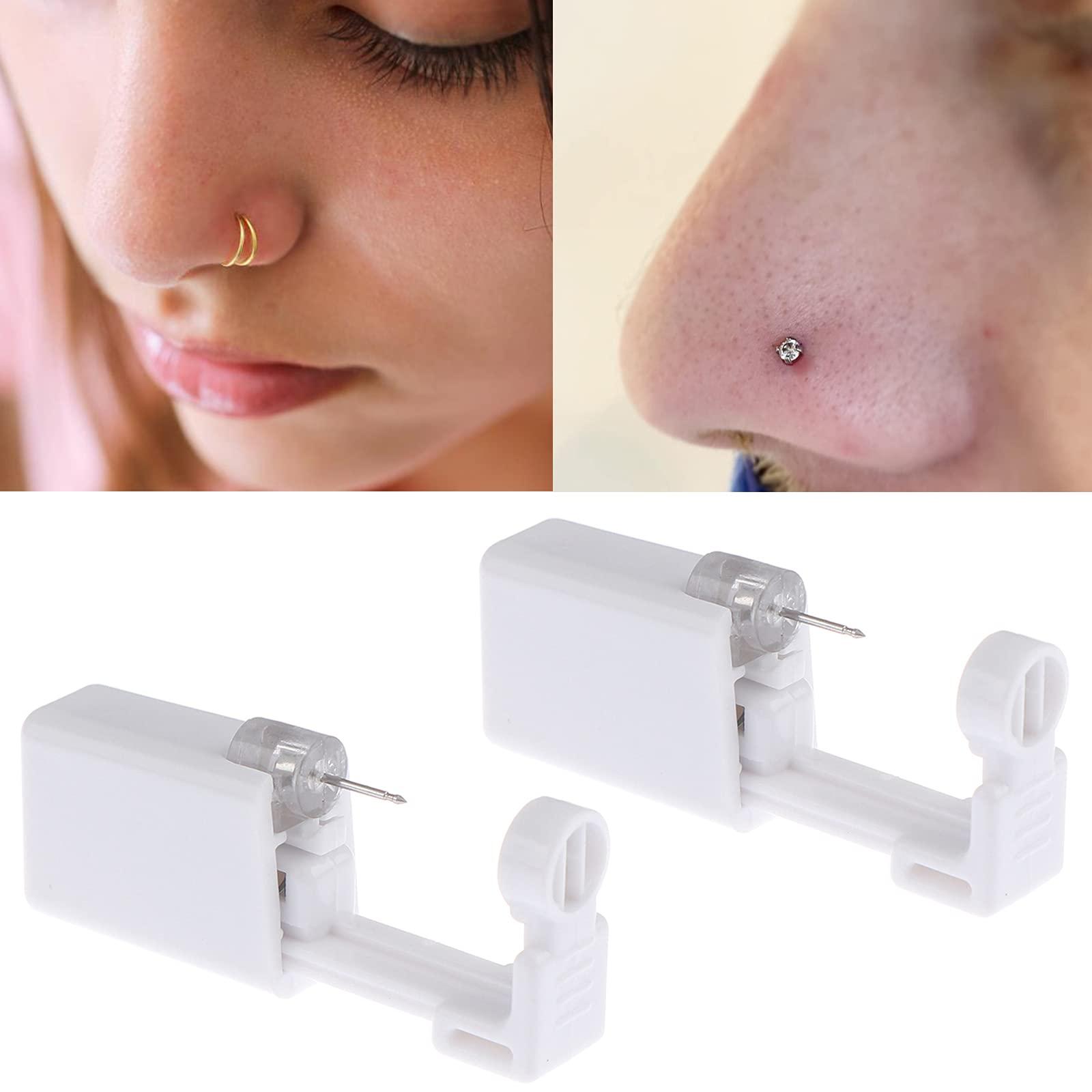 prgislew prgislew Nose Piercing Gun - Silmy 2 Pack Nose Piercing Kit Disposable Self Nose Piercing Gun with Nose Stud Pierce Kit Tool for Nose Studs Piercing Gun