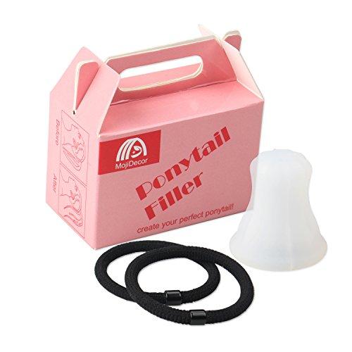 TP-ONE TP-ONE Ponytail Filler Holder Hair Bump Insert + Thick Hair Ties | Crystal Transparent Filled Ponytail Hairstyle Aid | Fashion Hair Bun Maker Magic Hair Styling Perfect Ponytail Tool for Women Girls