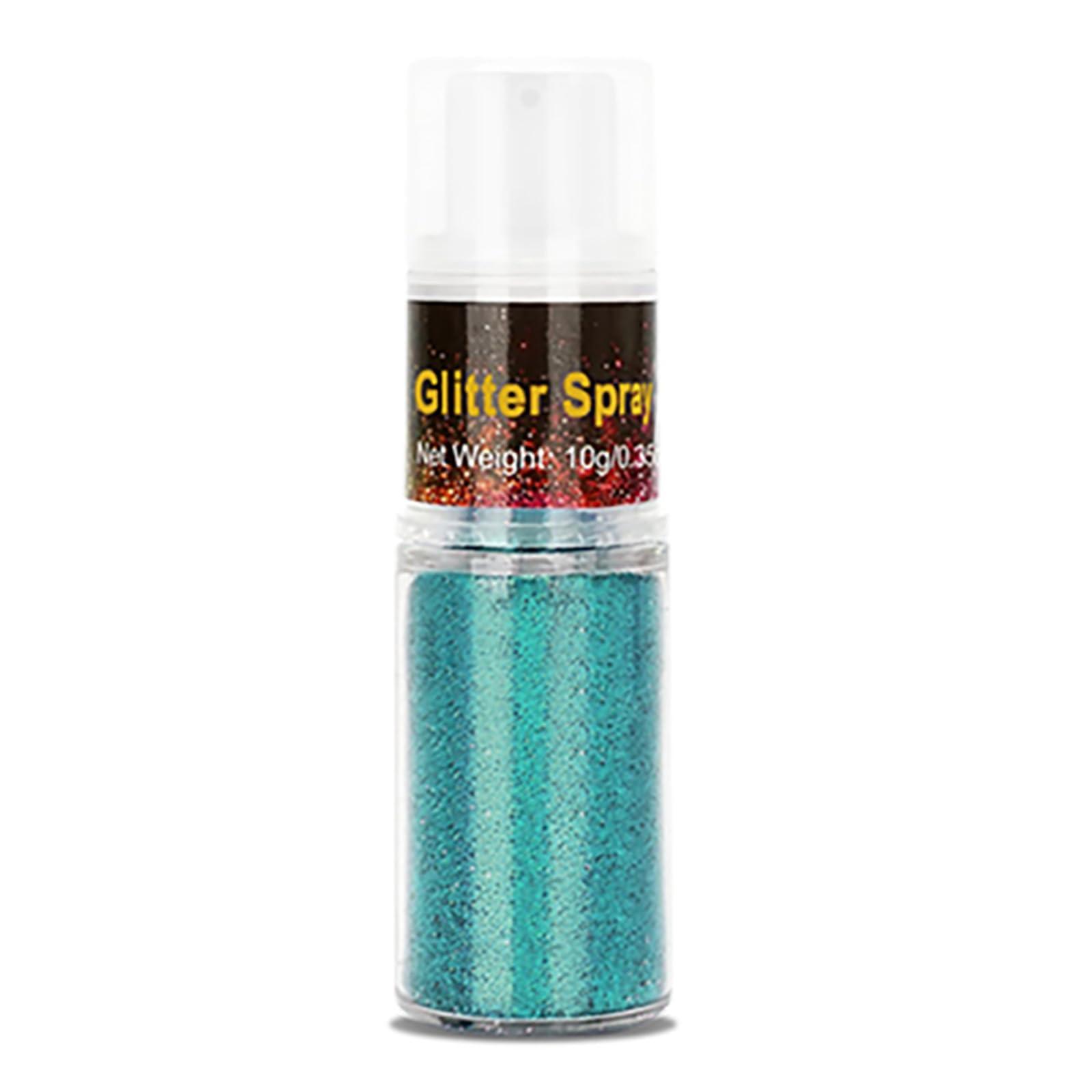 Go Ho Go Ho Hair and Body Glitter Spray,Teal Glitter Spray Dry Powder Makeup for Clothes,Festival Loose Sparkle Powder,Holographic Ultra Fine Resin Glitters for Crafts,10g