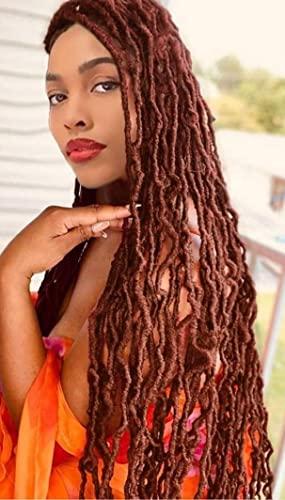 LocsGuard LocsGuard Ginger Faux Locs Crochet Hair Soft Locs 18 inch 7 Packs Natural Butterfly Locs Crochet Hair For Black Women Goddess Locs Crochet Hair (18 Inch (Pack of 7), 350#)