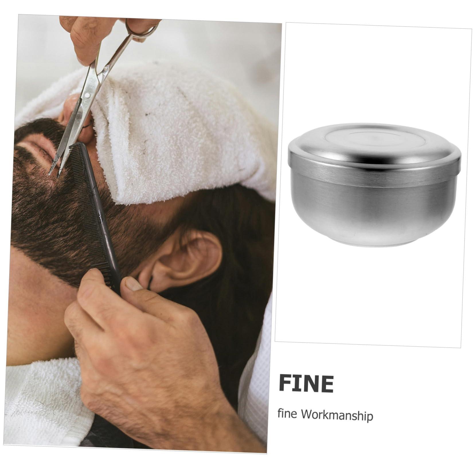 Ipetboom Ipetboom Stainless Steel Shaving Bowl with Lid Soap Men\'s Shaving Soap Dish for Home Barber Shop Salon