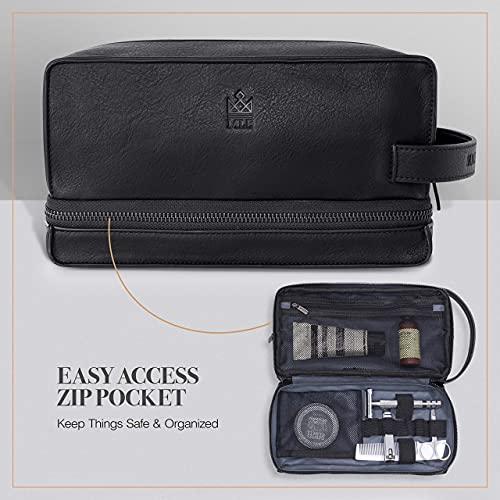 MAKE LIFE EXCLUSIVE Leather Toiletry Bag for Men, Gift For Men, Mens Travel Bag Toiletry, Leather Shaving Bag, Leather Dopp Kit for Men, Mens Leather Toiletry Bag, Mens Travel Toiletry Bag, Hygiene & Grooming Kit
