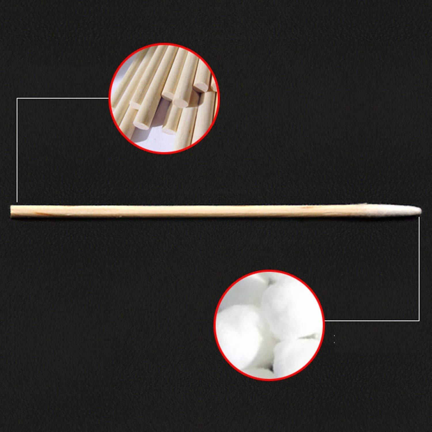 esowemsn 10 Packs(1000pcs) 2.8Inch Long Wooden Cotton Swabs Sticks,Tattoo Permanent Supplies Cotton Swabs Makeup Cosmetic Applicator Sticks (1000pcs)