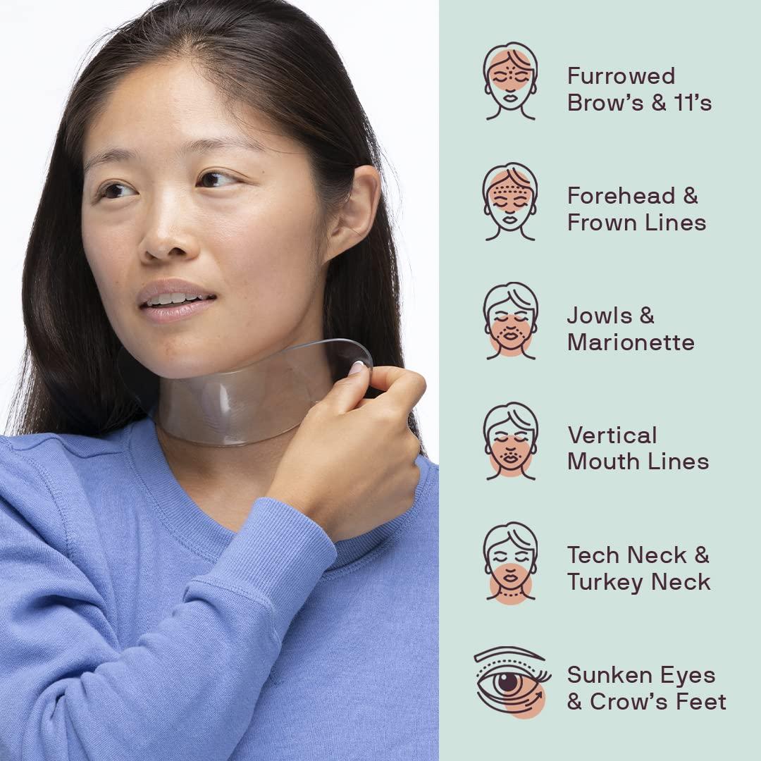 Dermaclara Dermaclara Face Patches Kit - Anti Wrinkle Patches for Forehead, Smile Lines, Silicone Anti-Wrinkle Frown Line Treatment, Up to 30 Uses - 1 Forehead, 2 Mouth, 2 Eye, 1 Neck & 1 Patch Prep Cleanser