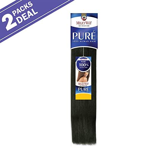 Free Tress Human Hair Weave MilkyWay Pure Yaki (10 Inch (Pack of 2), 4)