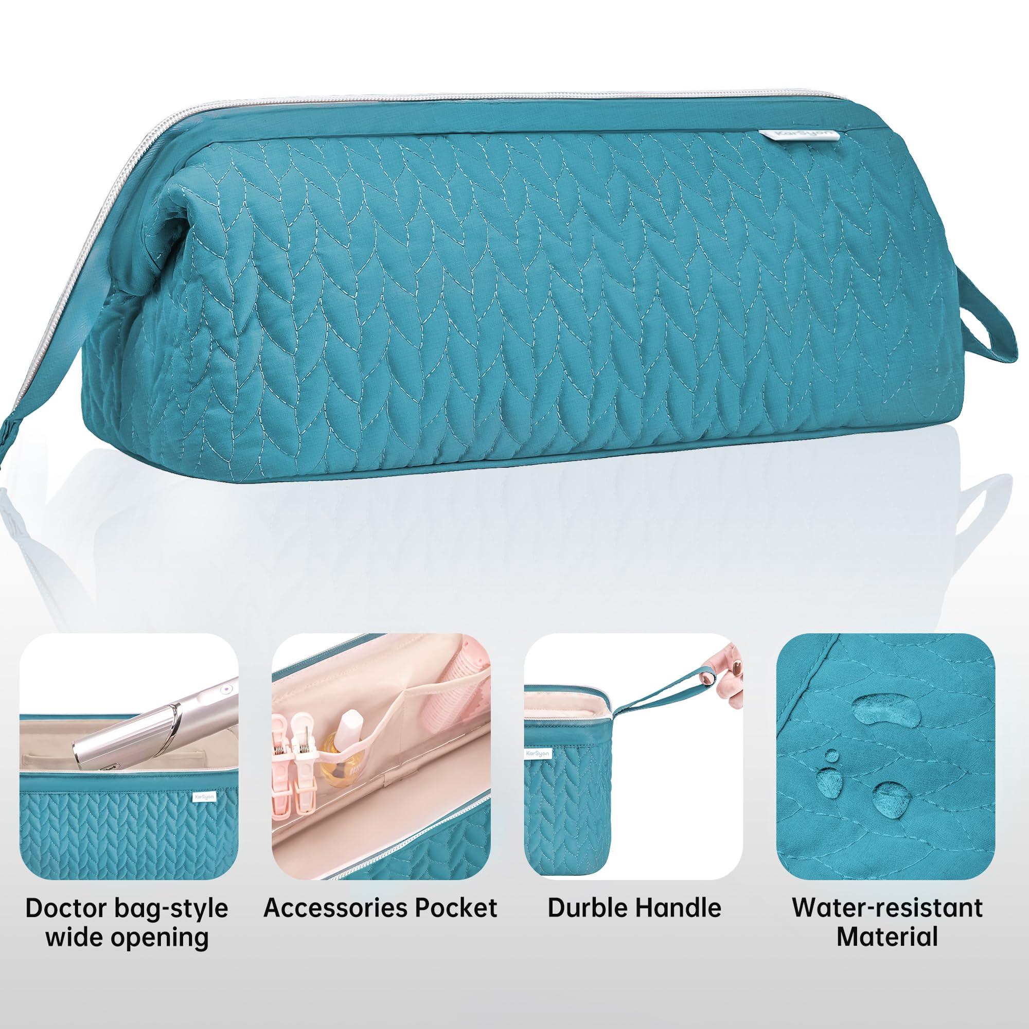 KarSyon KarSyon Shark Flex Style Case for Dyson Airwrap Hair Dryer Brush Revlon Hair Tools Travel Bag Carrying Case Flat Curling Iron Organizer (Teal Blue)