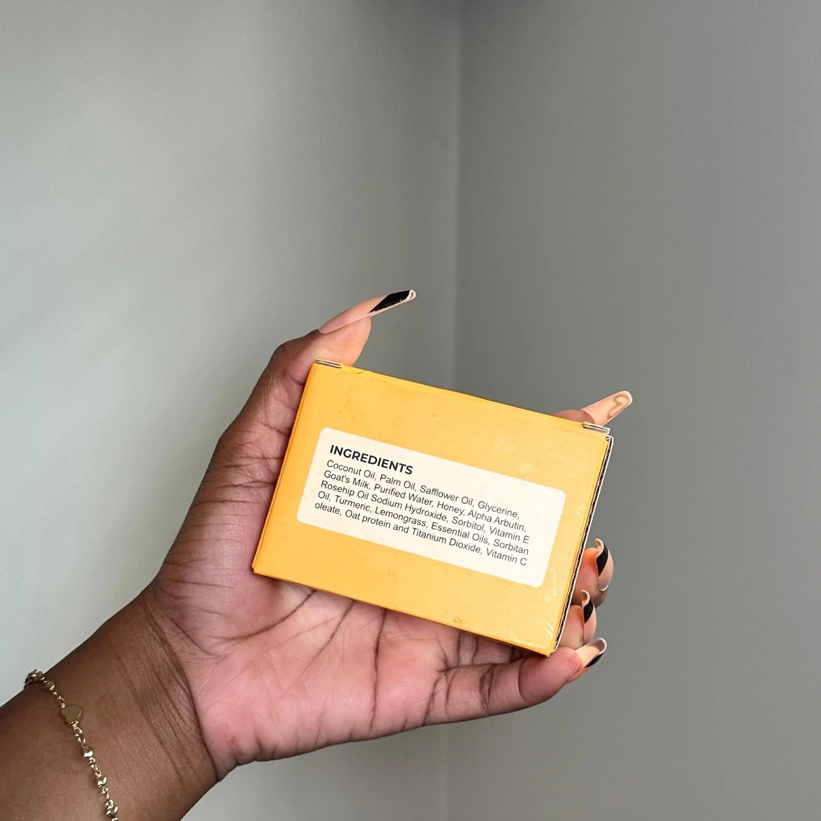 Glo Melanin Glo Melanin Organic Turmeric Soap for Dark Spots & Acne, Turmeric Soap for Skin Brightening and Clearing Formula, All Natural Turmeric Soap Bar