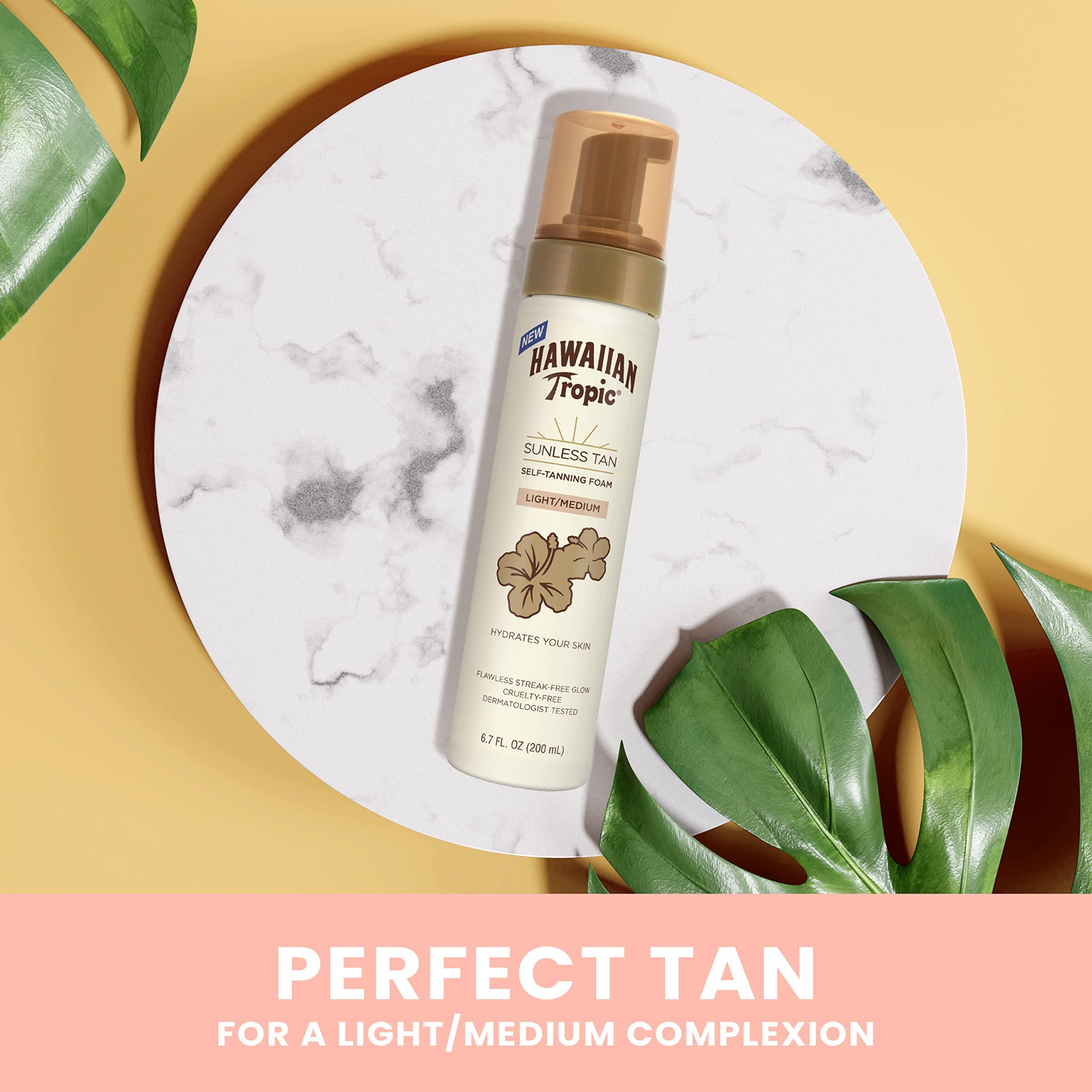 Hawaiian Tropic Hawaiian Tropic Sunless Tan Light/Medium Self-Tanning Foam, 6.7oz | Self Tanner Light, Self Tanner Medium, Sunless Tanner, Sunless Tanning Foam, 6.7oz