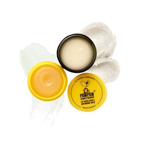 Dr. PawPaw Dr. PawPaw Lip Scrub and Lip Balm Duo - Hydrating Lip Balm with Pawpaw, Aloe, Olive and Castor Oils - Vegan Lip Scrub For Sensitive Skin - 0.55 oz