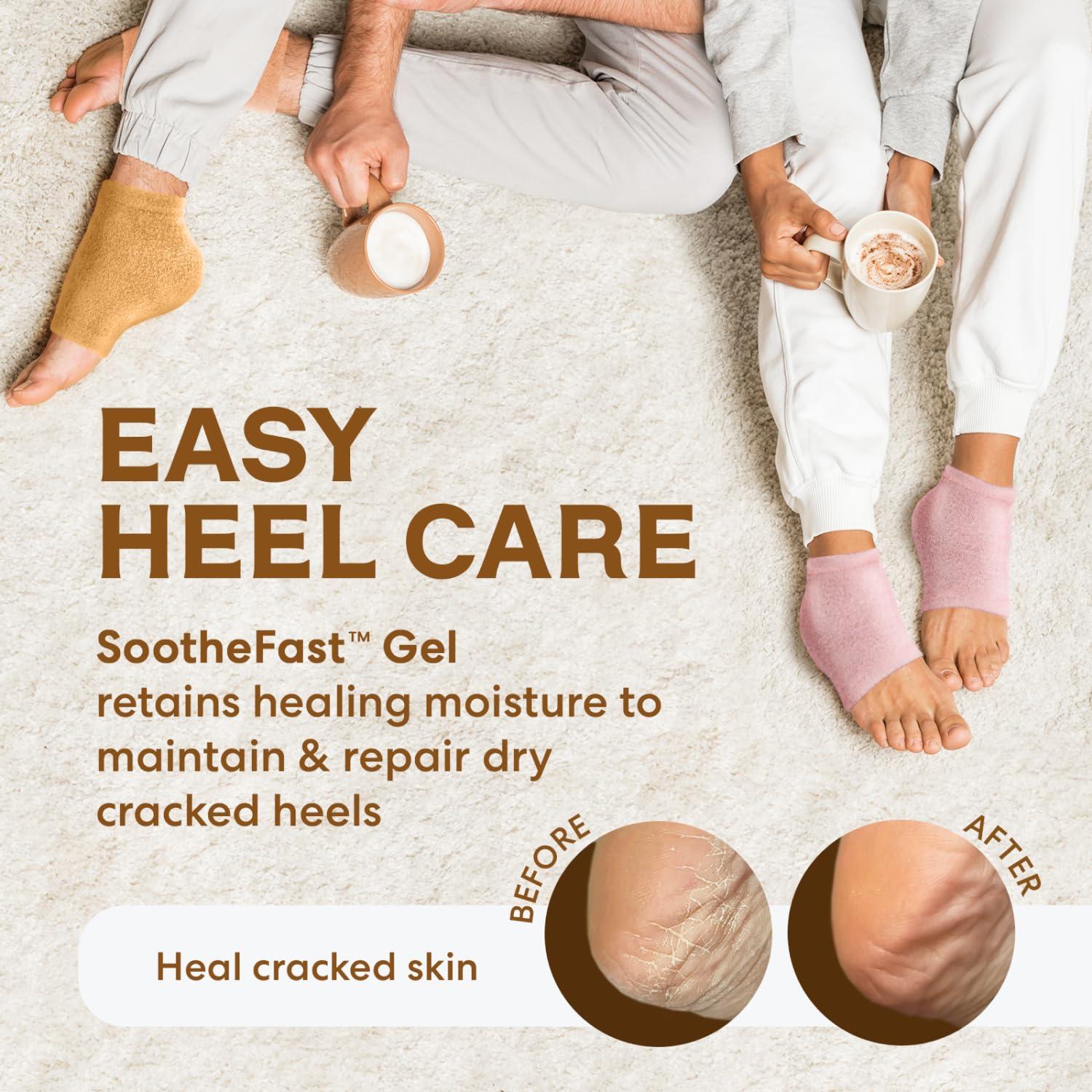 Dr. Frederick\'s Original Dr. Frederick\'s Original Moisturizing Fuzzy Heel Socks - 2 Pairs - Cozy Gel-Lined Sleep Socks for Women & Men - Soothing Dry, Cracked Feet - Cracked Heel Repair - Heal Dry Heels - Citrus Glow